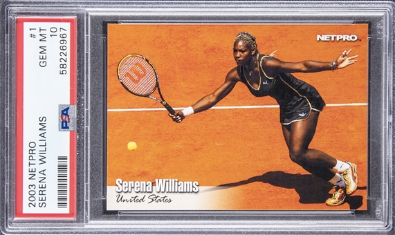 2003 Netpro #1 Serena Williams Rookie Card - PSA GEM MINT 10